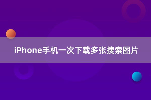 iPhone手机一次下载多张搜索图片